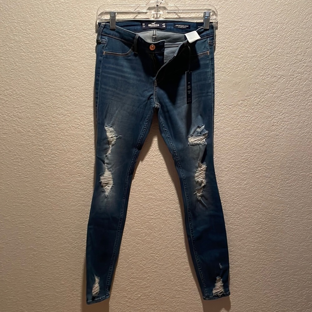 Hollister blue jeans low rise leggings stretch Sz 27 skinny
